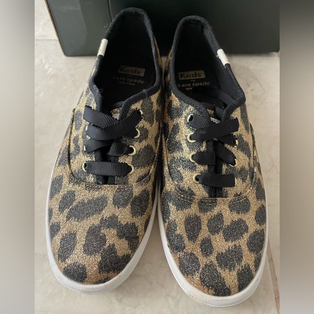 Keds X Kate Spade Glitter Cheetah Sneakers